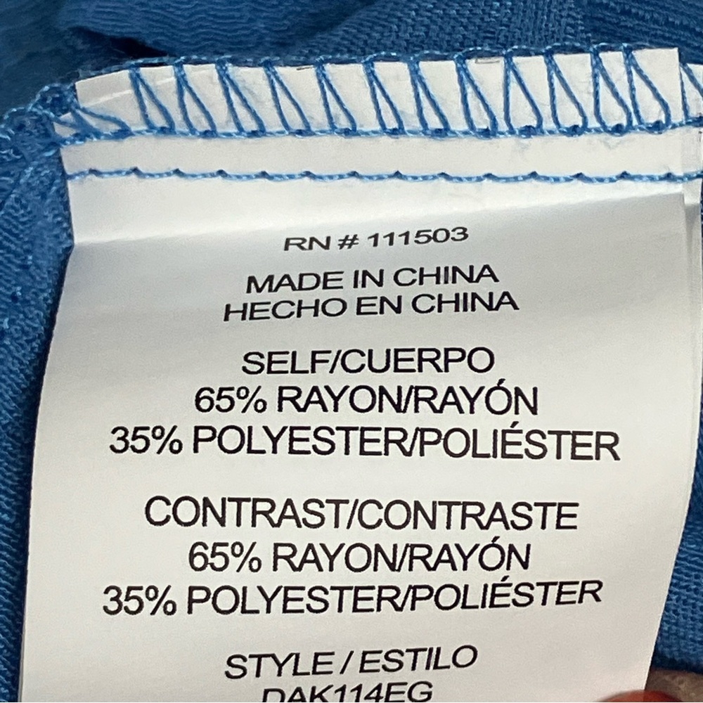 Figueroa & Flower Womens Embroidered Blouse SIZE Large Blue Balloon Sleeves NEW - Picture 13 of 14